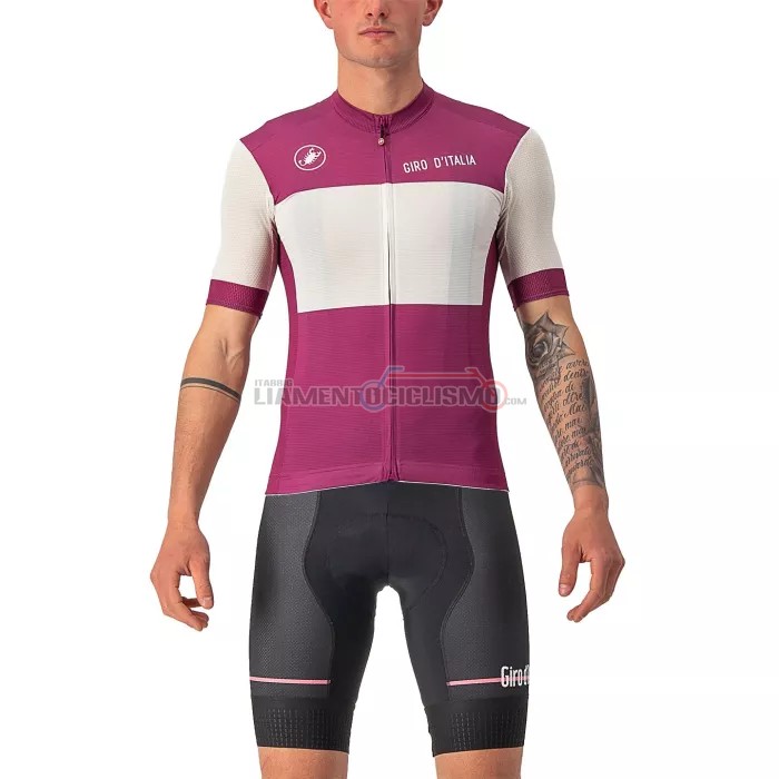 Abbigliamento Ciclismo Giro d'Italia Manica Corta 2022 Bianco Viola